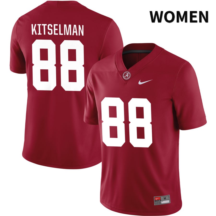 Alabama Crimson Tide Women's Miles Kitselman #88 NIL Crimson 2022 NCAA Authentic Stitched College Football Jersey FL16V12JG